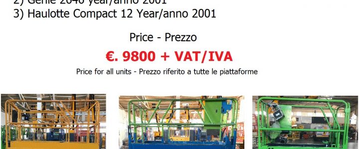 Lotto Piattaforme Verticali Elettriche anni 2000 – 2001